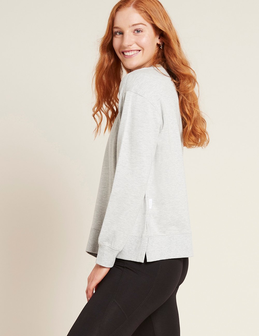 BOODY Womens Weekend Crew Pullover Grey Marle Small-Matakana Pharmacy