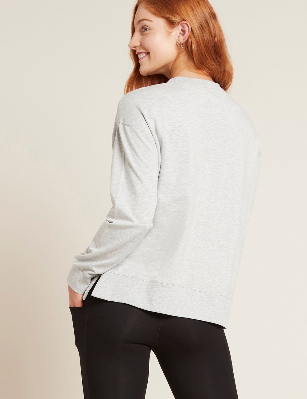BOODY Womens Weekend Crew Pullover Grey Marle Small-Matakana Pharmacy