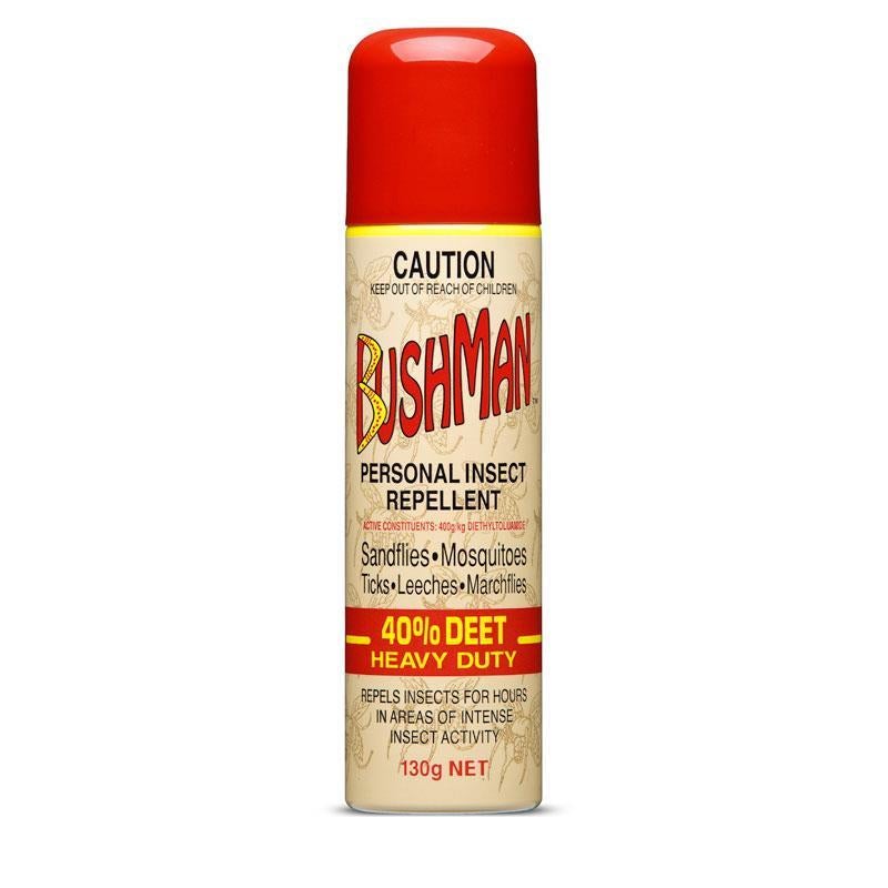 BUSHMAN H/Duty Aerosol 40% Deet 130g-Matakana Pharmacy