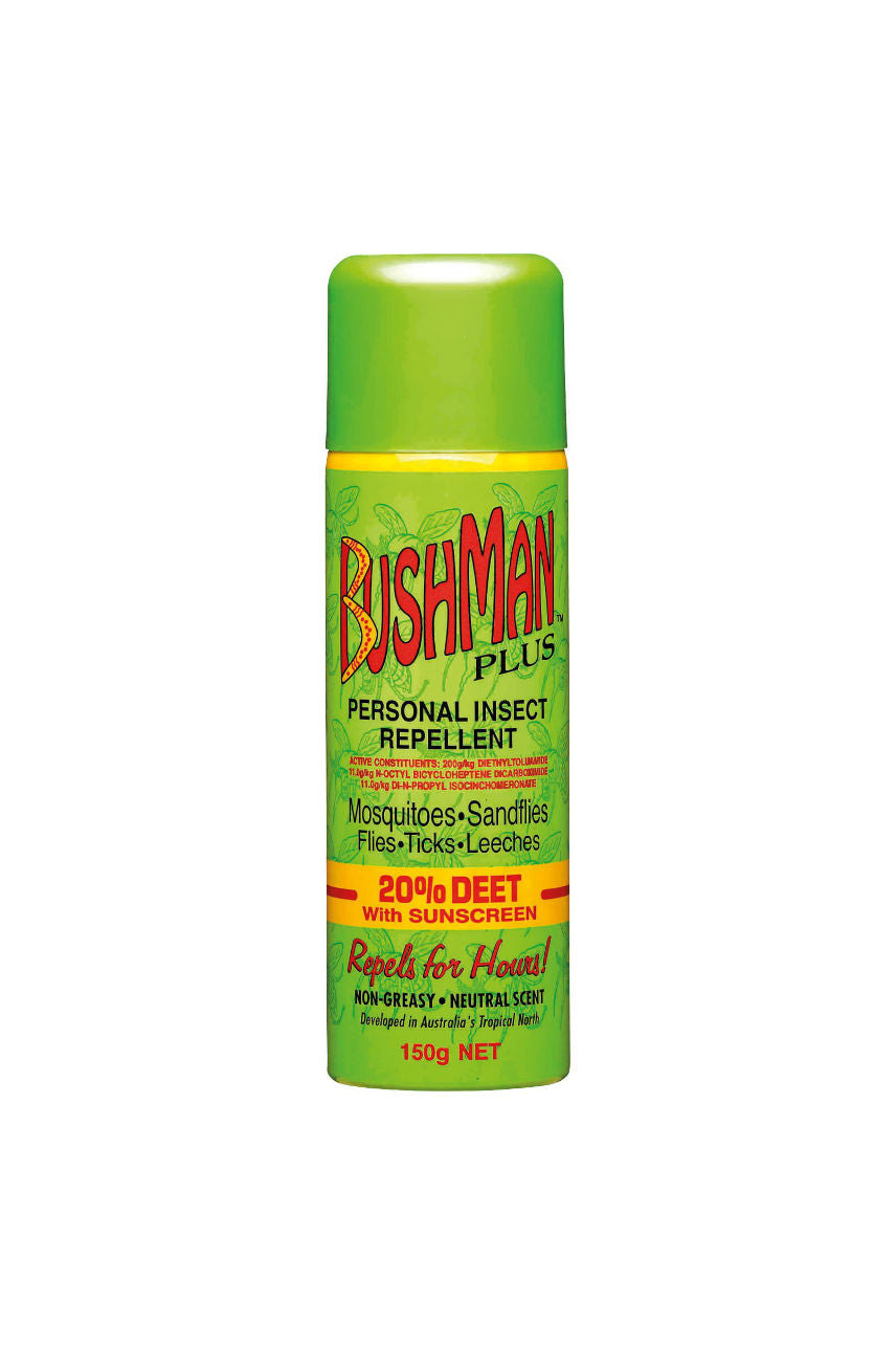 BUSHMAN Plus Aerosol & Sunscreen 20% 150g-Matakana Pharmacy