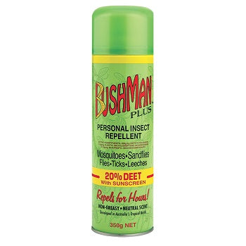 BUSHMAN Plus Aerosol & Sunscreen 20% 350g-Matakana Pharmacy
