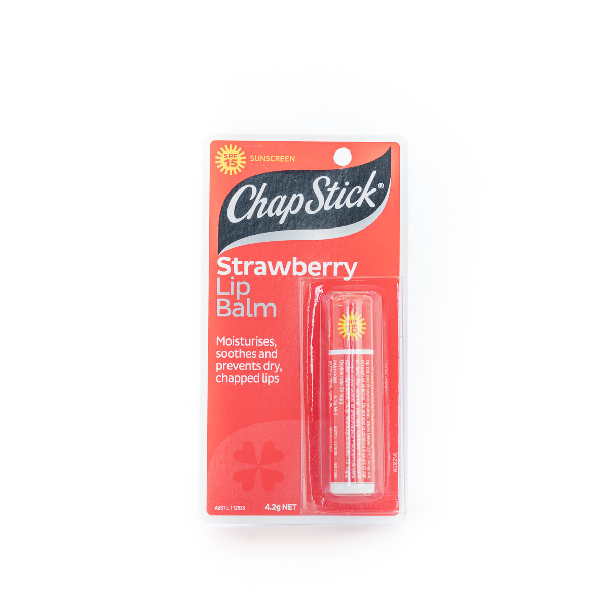 CHAPSTICK Lip Balm Strawberry SPF15 4.2g-Matakana Pharmacy