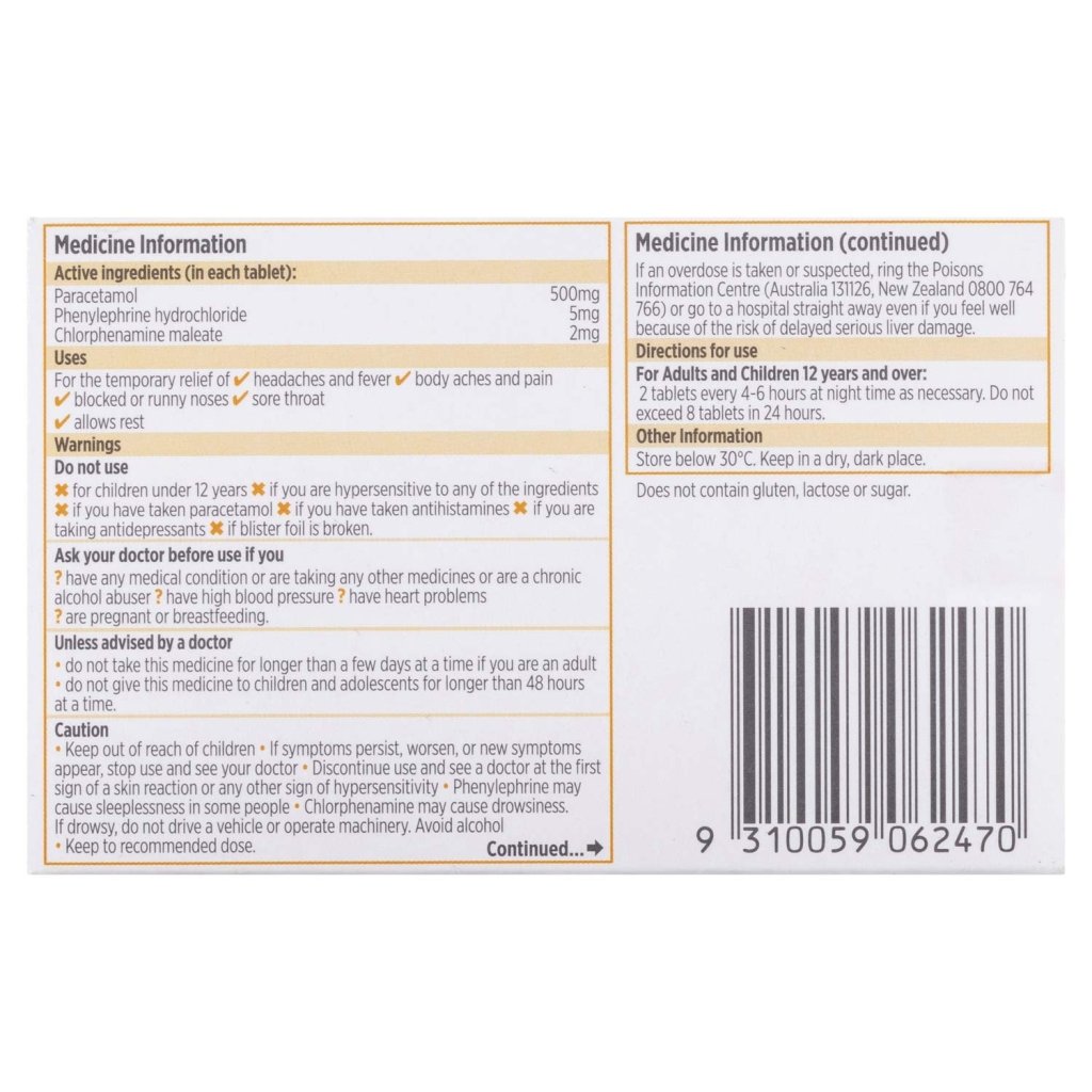 CODRAL Nightime Tabs 24s-Matakana Pharmacy