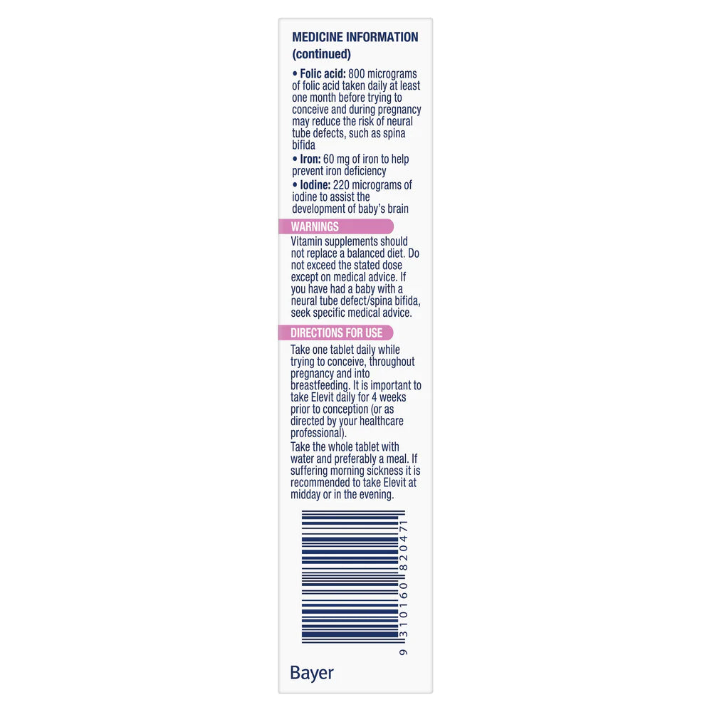 ELEVIT Pre-Conception & Pregnancy Multi 30tabs-Matakana Pharmacy