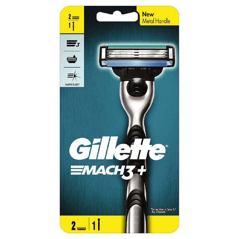Gillette Mach3 Plus Razor 1Up with 2 Cartridges-Matakana Pharmacy