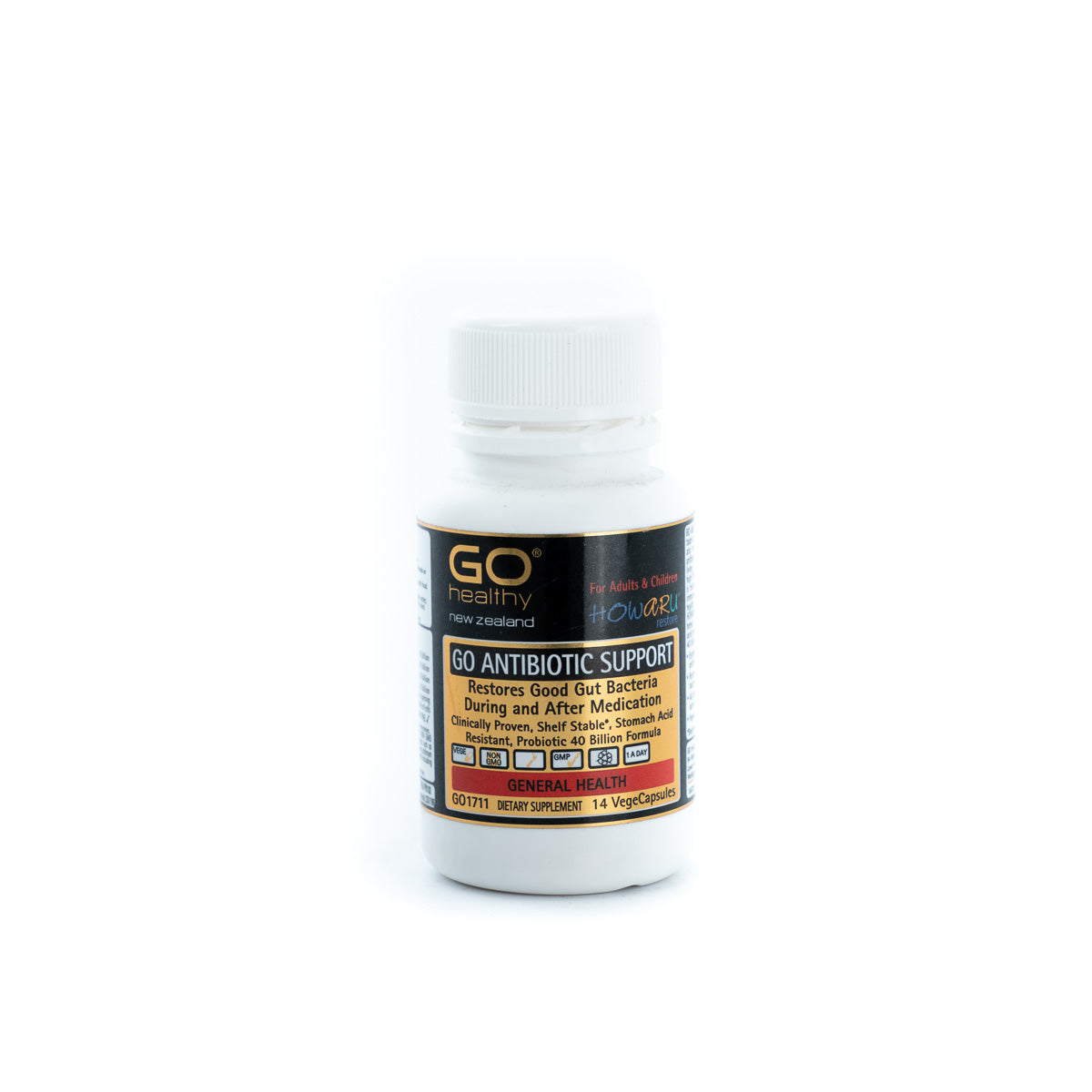 GO HEALTHY Antibiotic Support Probiotic 40Billion 14caps-Matakana Pharmacy