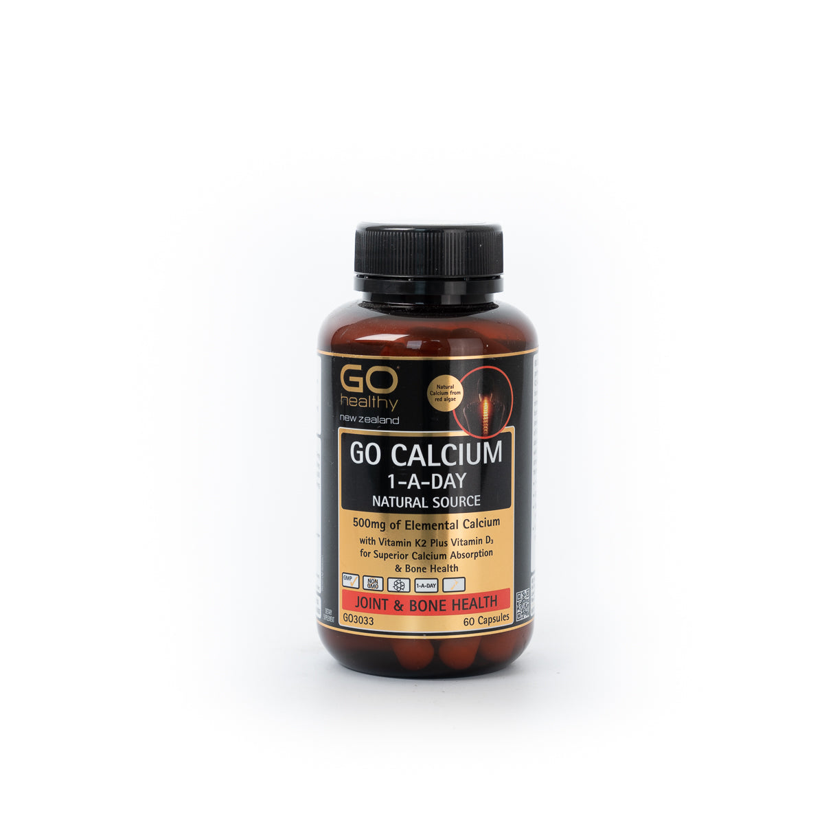 GO HEALTHY Calcium 1-A-Day Naturally Sourced 60caps-Matakana Pharmacy
