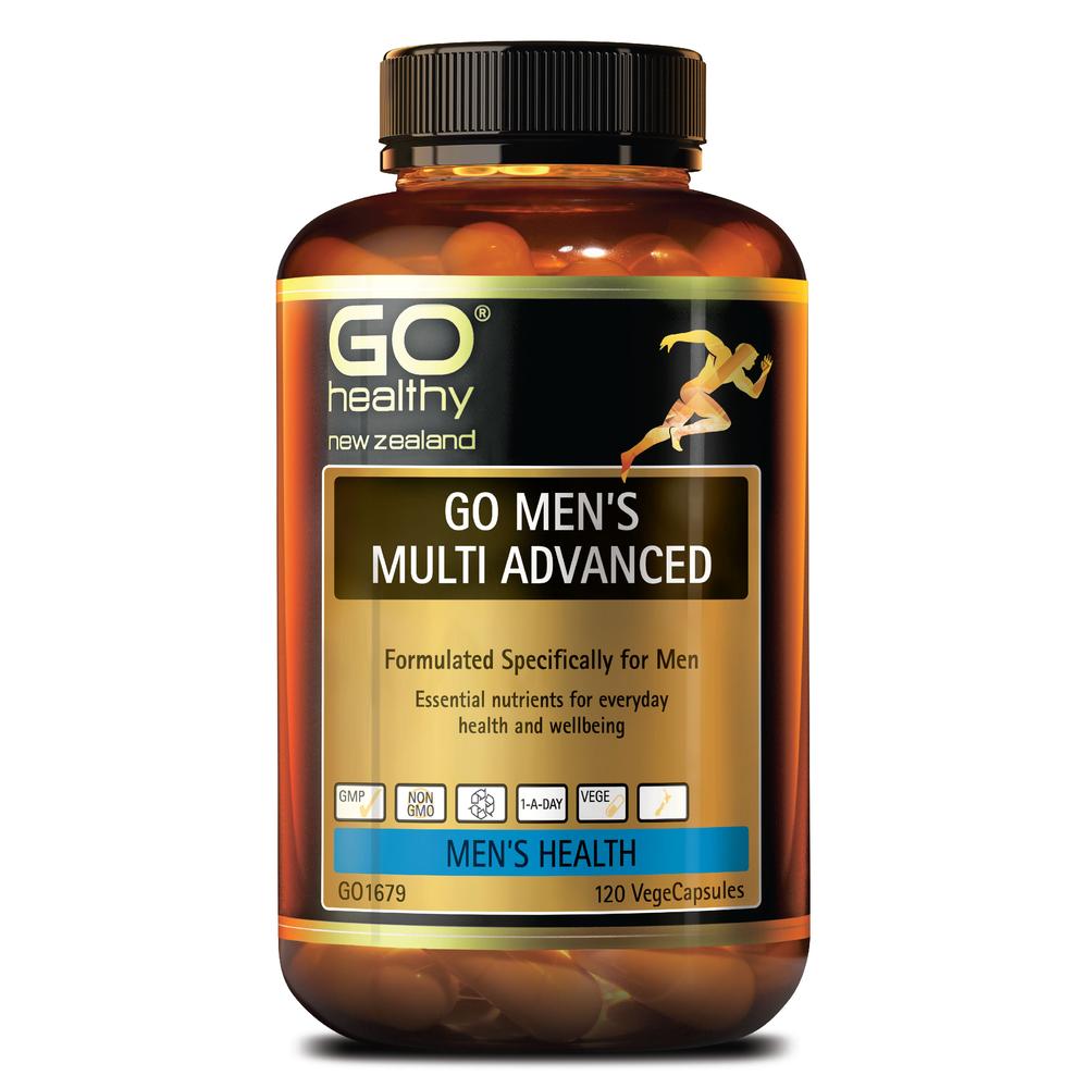 GO HEALTHY Mens MultiVitamin Advanced 120vcaps-Matakana Pharmacy