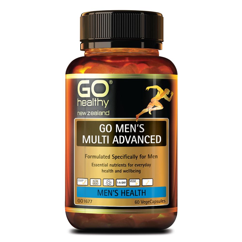 GO HEALTHY Mens MultiVitamin Advanced 60vcaps-Matakana Pharmacy
