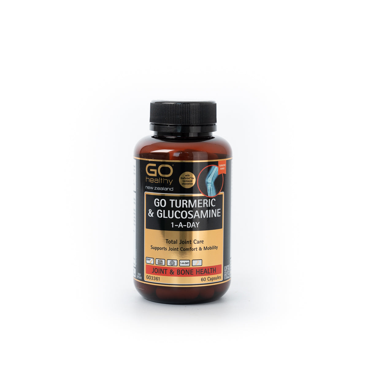 Go Healthy Turmeric & Glucosamine 1-A-DAY 60VegeCaps-Matakana Pharmacy