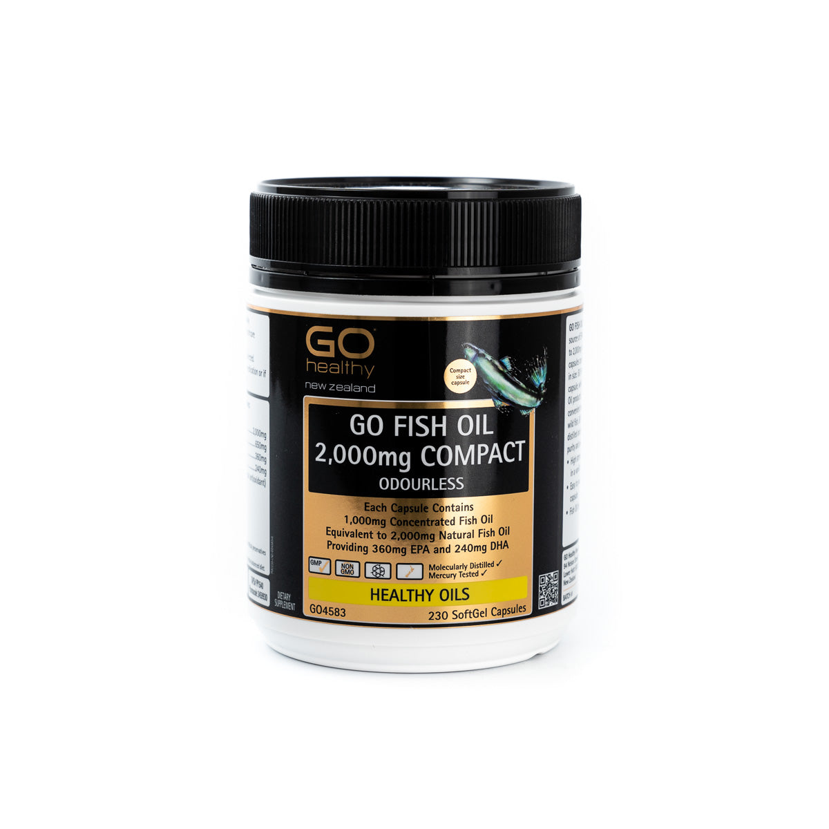 GO HEALTHY Fish Oil 2000mg Odourless 230caps-Matakana Pharmacy