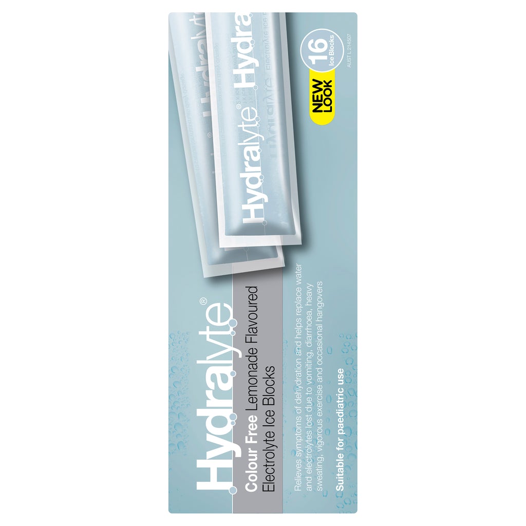Hydralyte Ice Block Lemonade C/F 16s-Matakana Pharmacy