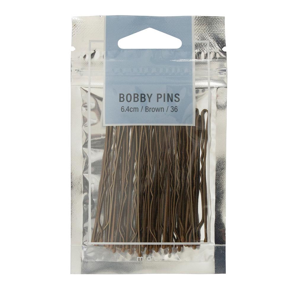 MAE Bobby Pins 6.4cm Brown 36pk-Matakana Pharmacy