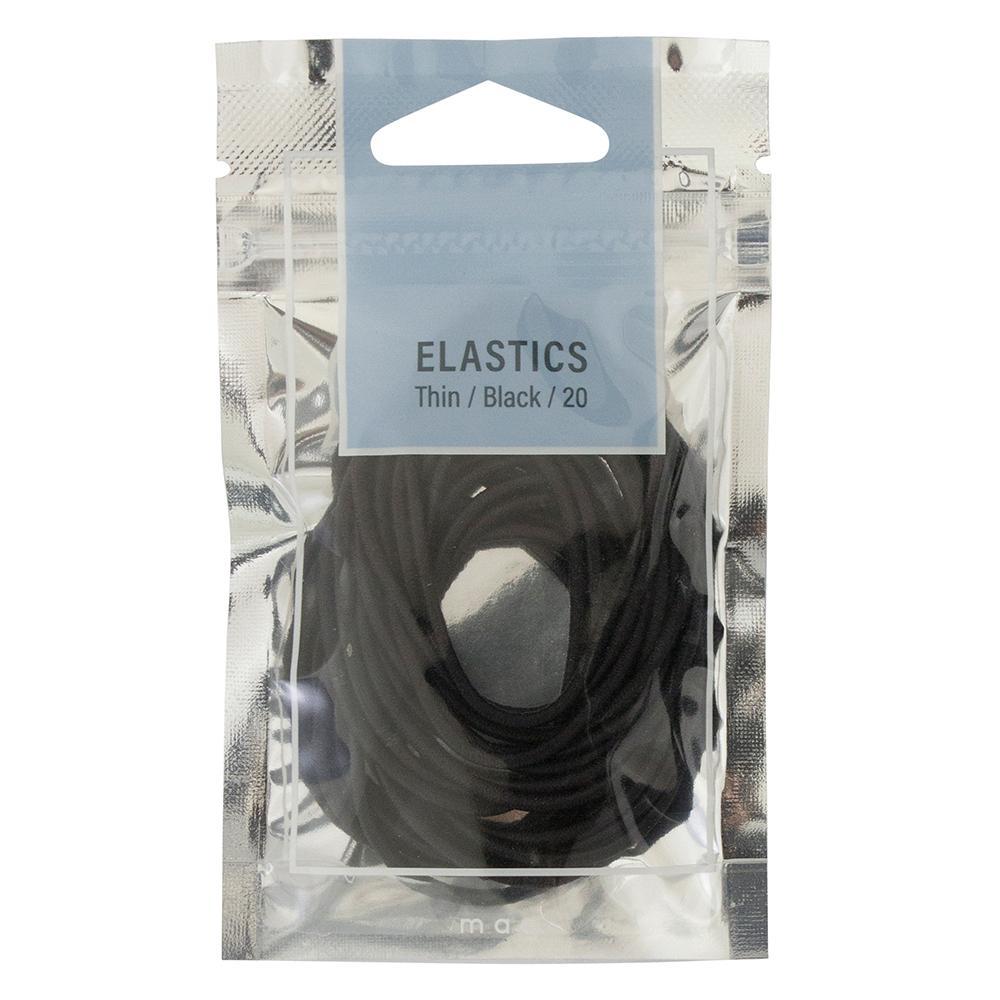 MAE Elastics Thin Black 20pk-Matakana Pharmacy