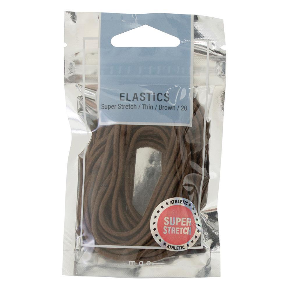 MAE Elastics Thin Super Stretch Brown 20pk-Matakana Pharmacy