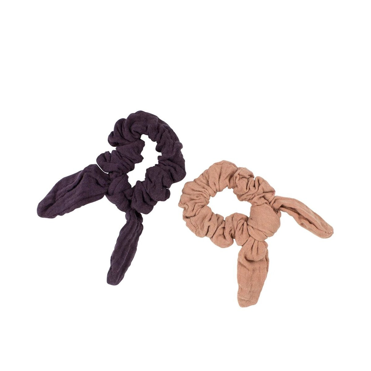 MAE Elastics Scrunchies Muslin Rose/Burgundy 2pk-Matakana Pharmacy