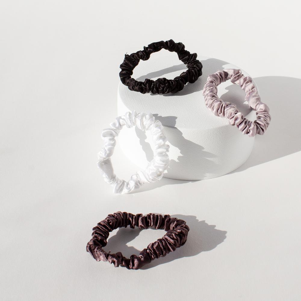 ADORN by MAE. Elastics Slim Scrunchies Greys-Matakana Pharmacy