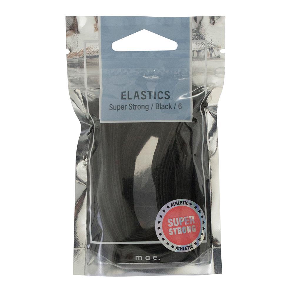 MAE Elastics Super Strong Black 6pk-Matakana Pharmacy