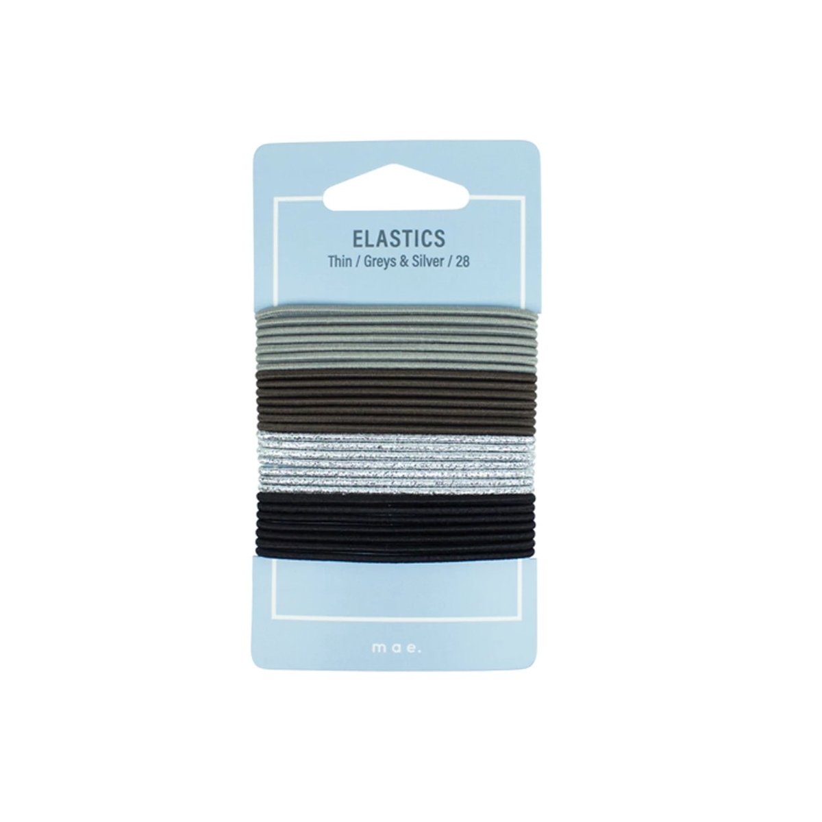 MAE Elastics Thin Grey & Silver 28pk-Matakana Pharmacy