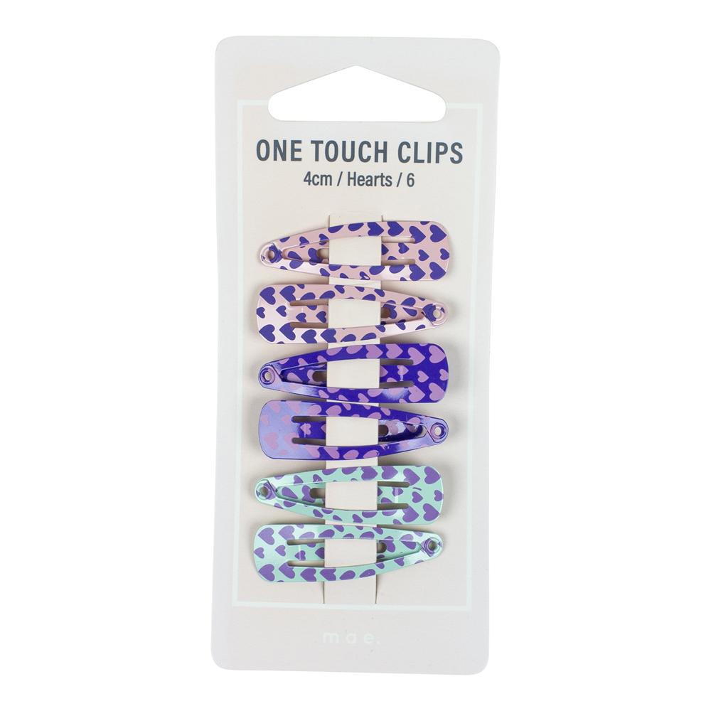 MAE One Touch Clips 4cm With Hearts 6pk-Matakana Pharmacy