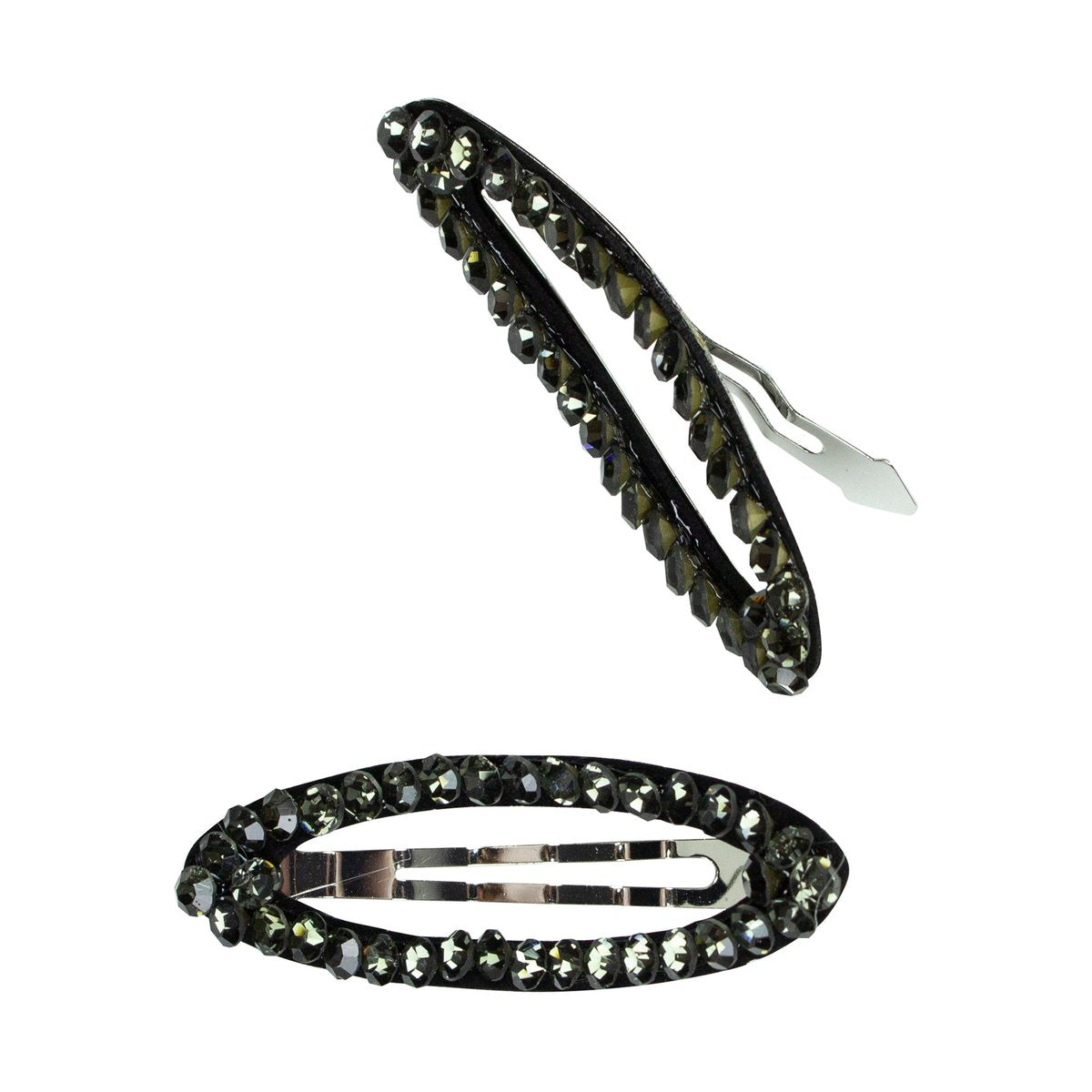 ADORN by Mae. One Touch Clips Oval Rhinestone Smoke 2pk-Matakana Pharmacy