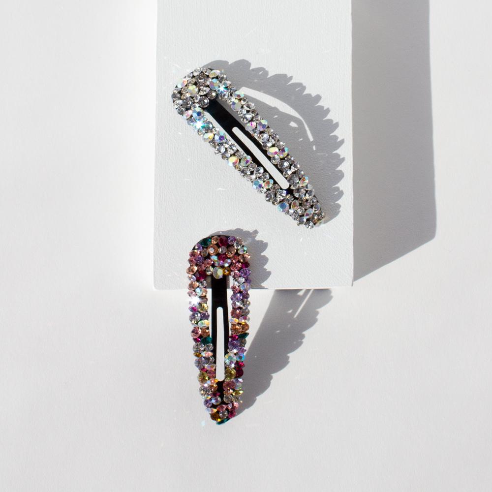 ADORN by Mae. One Touch Clips X-Large Rhinestone Multi 2pk-Matakana Pharmacy