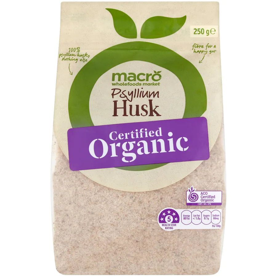 Macro Organic Psyllium Husk 250g-Matakana Pharmacy