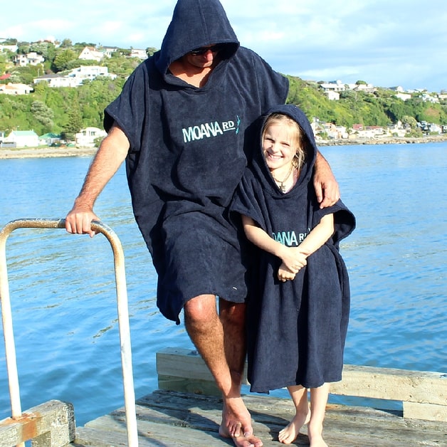 Adventure Beach Towel Hoodie Adult - Black-Matakana Pharmacy