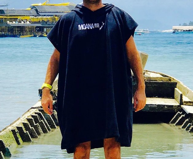Adventure Beach Towel Hoodie Adult - Black-Matakana Pharmacy