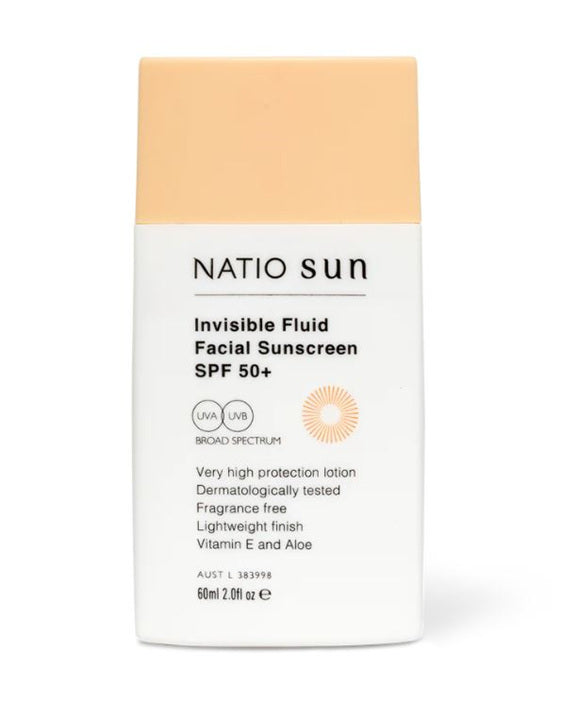 NATIO Invisible Fluid SPF50+ 60ml-Matakana Pharmacy