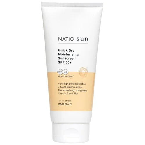 NATIO Quick Dry Moist SPF50+ 200ml-Matakana Pharmacy