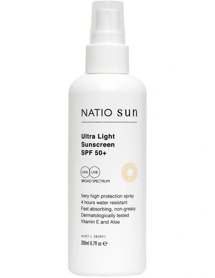 NATIO Ultra Light Sunscreen SPF50+ Spray 200ml-Matakana Pharmacy
