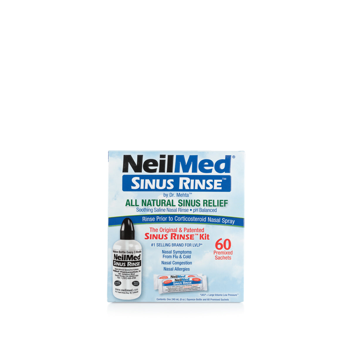 NEILMED Sinus Rinse Kit 240ml 60Sachets-Matakana Pharmacy