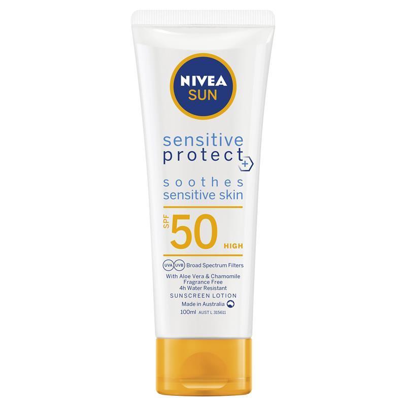 NIVEA Sun Sensitive Tube SPF50 100ml-Matakana Pharmacy
