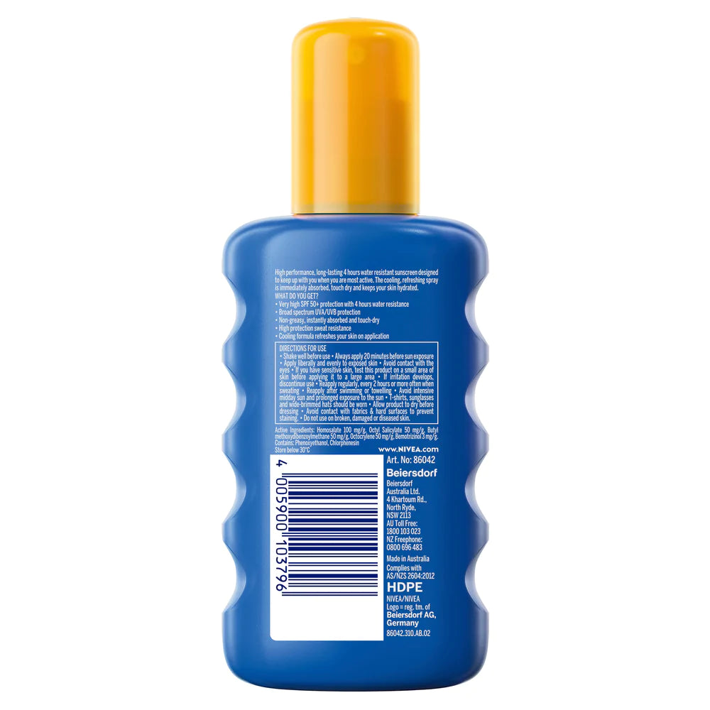 NIVEA Sun Ultra Sport Spray SPF50+ 200ml-Matakana Pharmacy