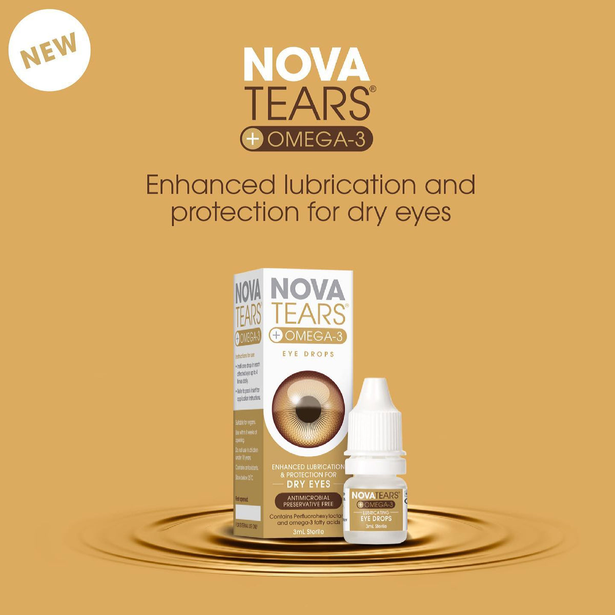 NovaTears Omega Eye Drops 3ml-Matakana Pharmacy