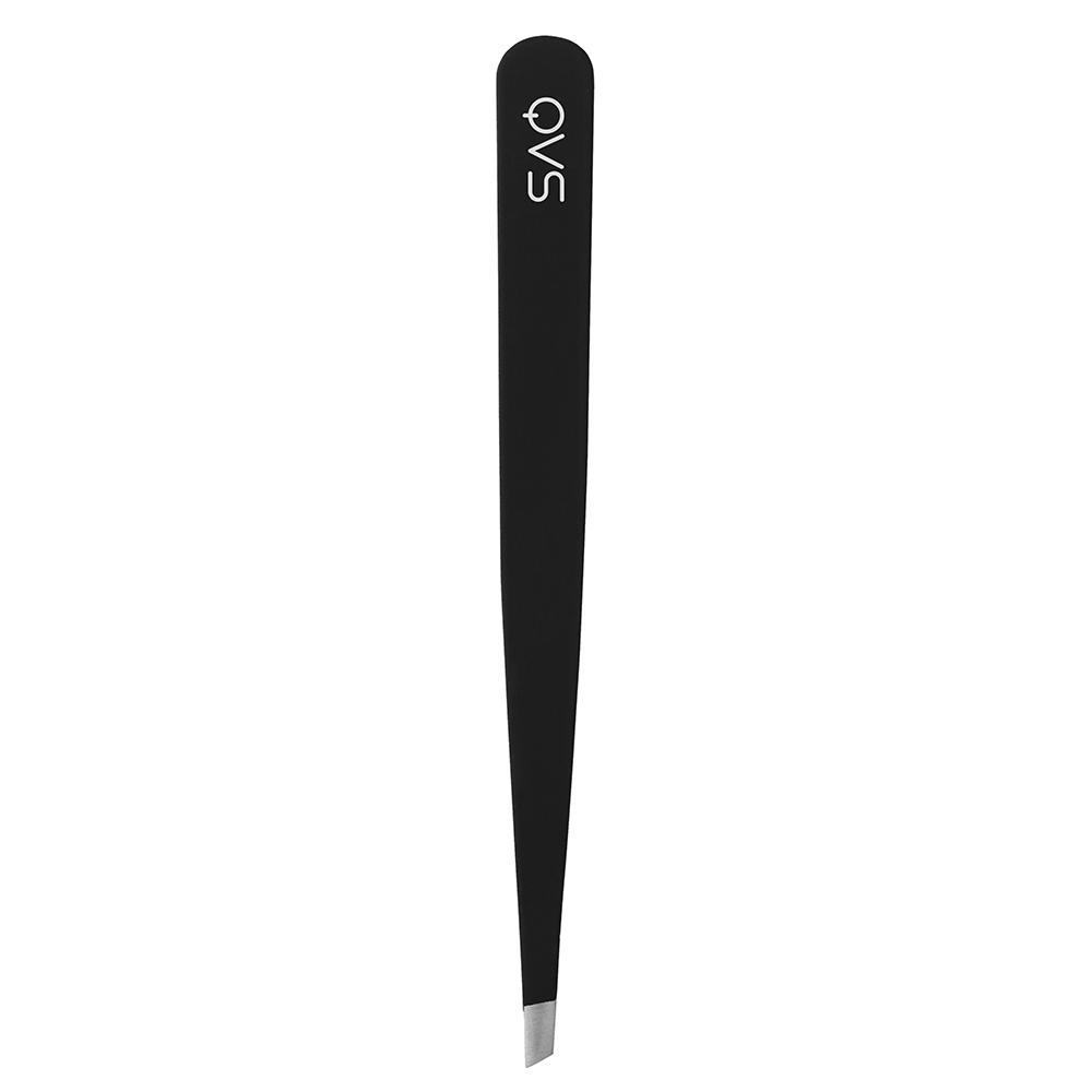 QVS Metro Tweezer - Soft Touch Slant Tip - Black-Matakana Pharmacy