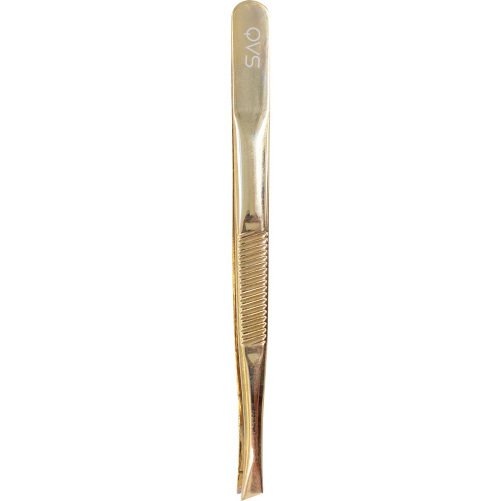 QVS Slant Tip Tweezers - Gold-Matakana Pharmacy