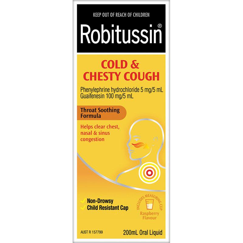 ROBITUSSIN Cold&Chesty Cough 200ml-Matakana Pharmacy