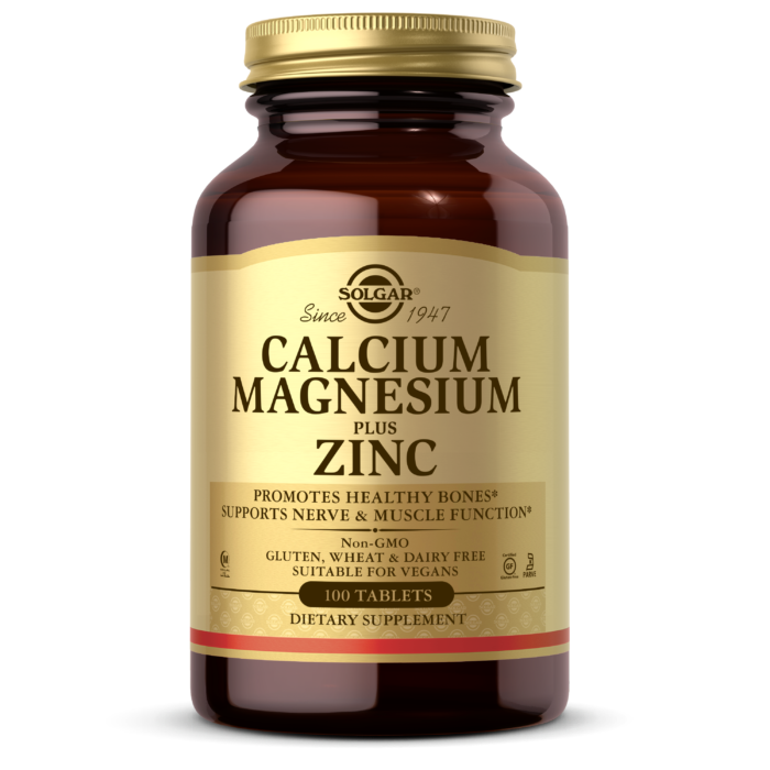 SOLGAR Calcium Magnesium Plus Zinc 100 tabs-Matakana Pharmacy