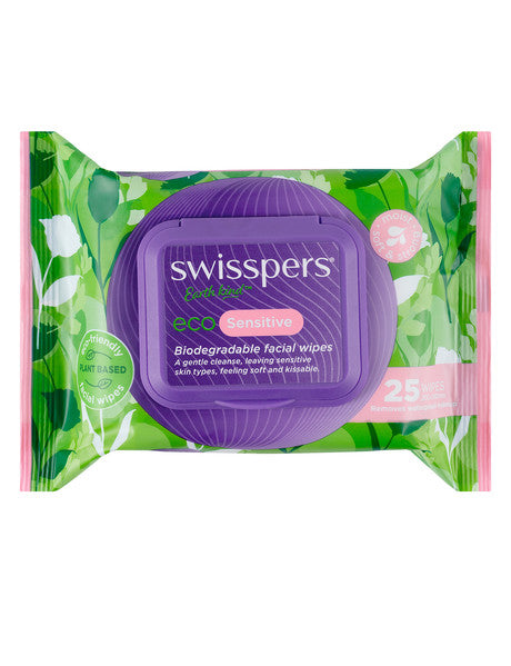 SWISSPERS Eco Sens. Fac. Wipes 25s-Matakana Pharmacy
