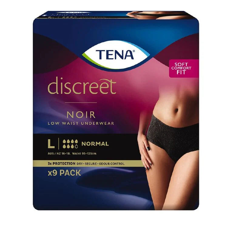 TENA Pants Women Black Low Waist Large 9s-Matakana Pharmacy